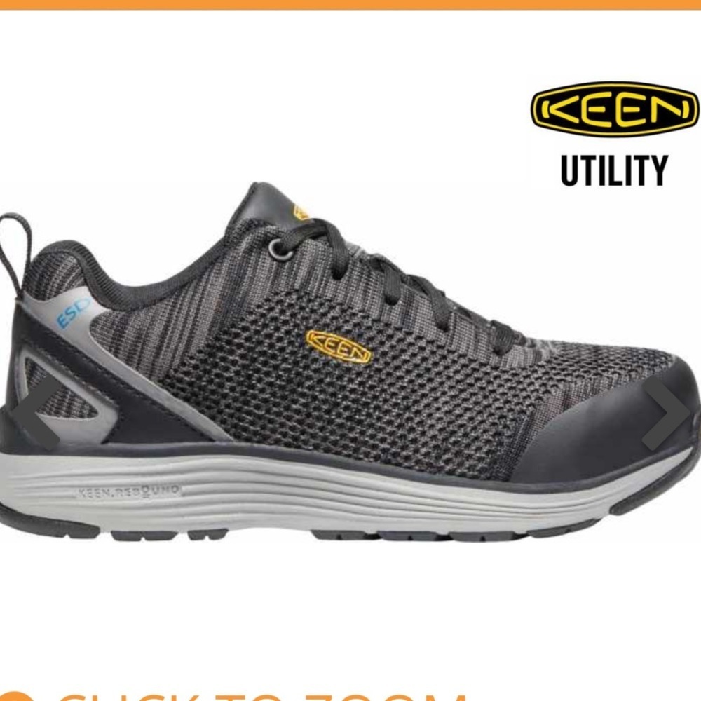 Keen Utility Sparta Black Grey Flannel Aluminum Toe shoe size 7 sneaker